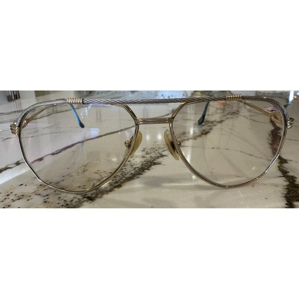 Fred Paris Eyeglasses Frames America Cup Vtg 80s Nautical Gold Tone 60-16-140